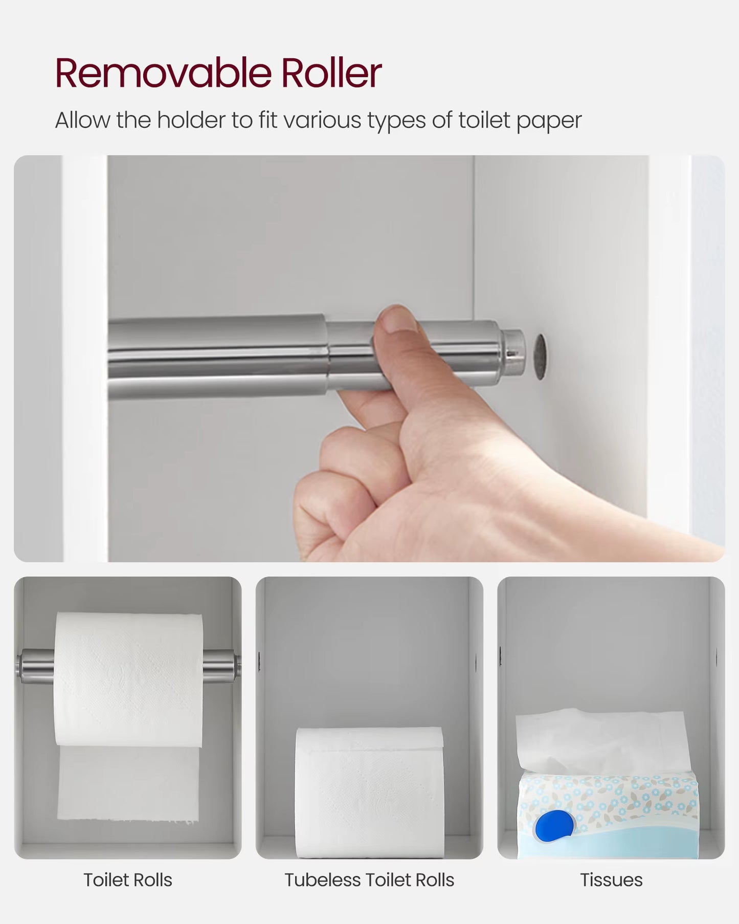 Compact Bathroom Storage Cabinet with Toilet Paper Holder - Stylish Organizer for Small Spaces