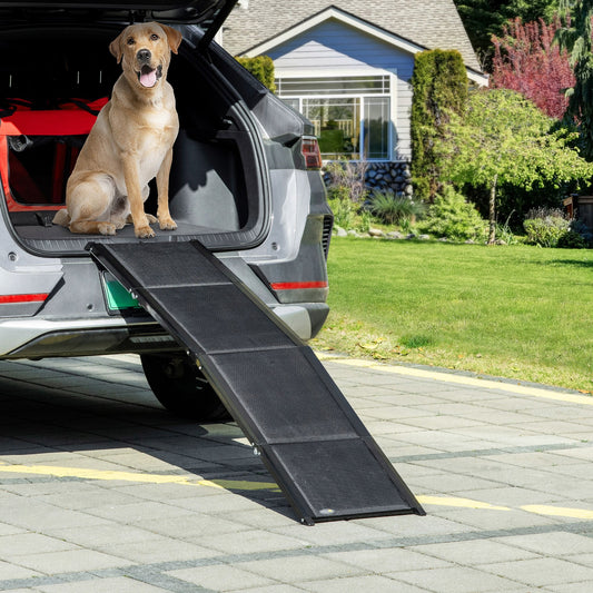 Folding Pet Ramp for XL Dogs W/ Non-Slip Surface, Portable Dog Ramp for Car