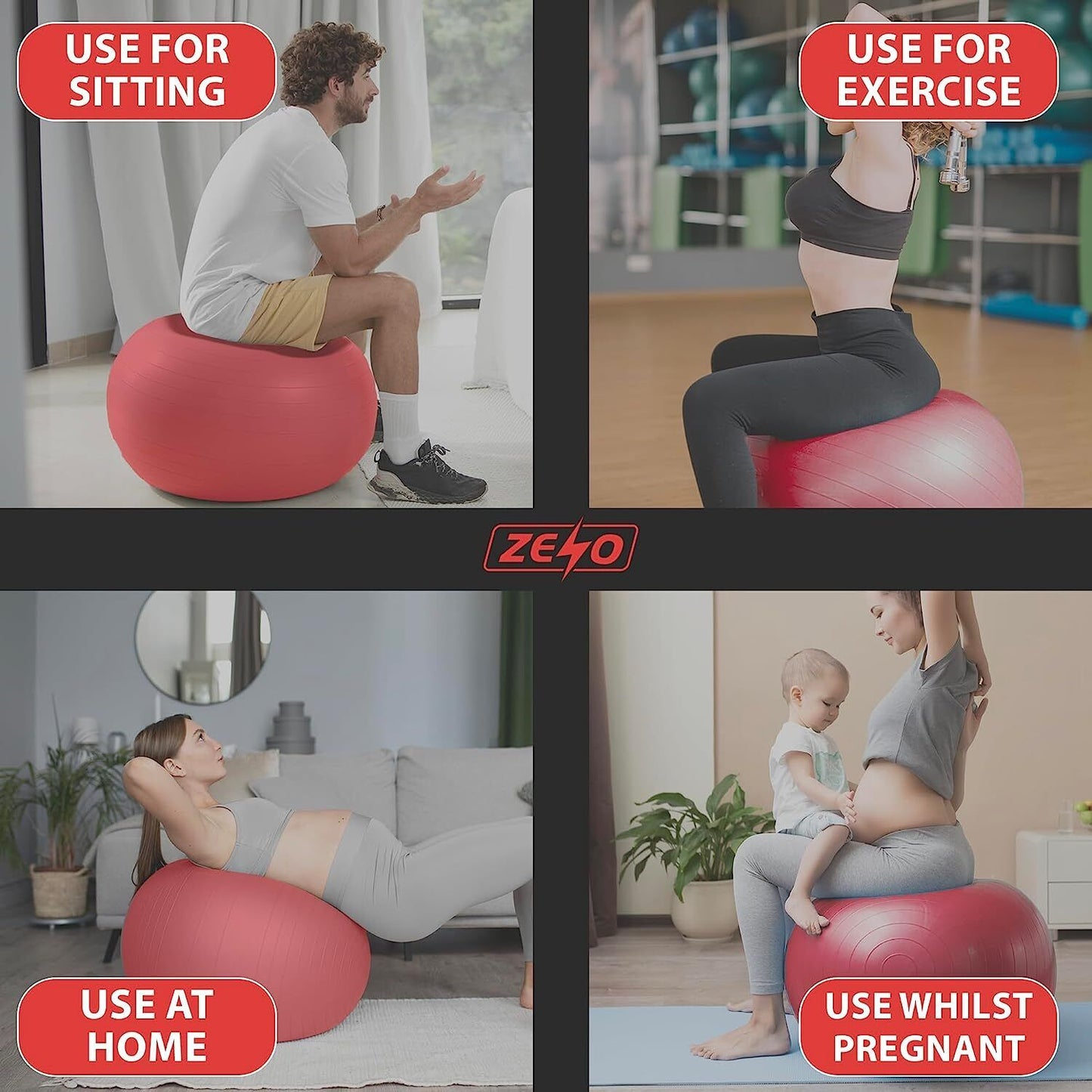 EXERCISE GYM BALL SWISS PILATES YOGA CORE TRAINING