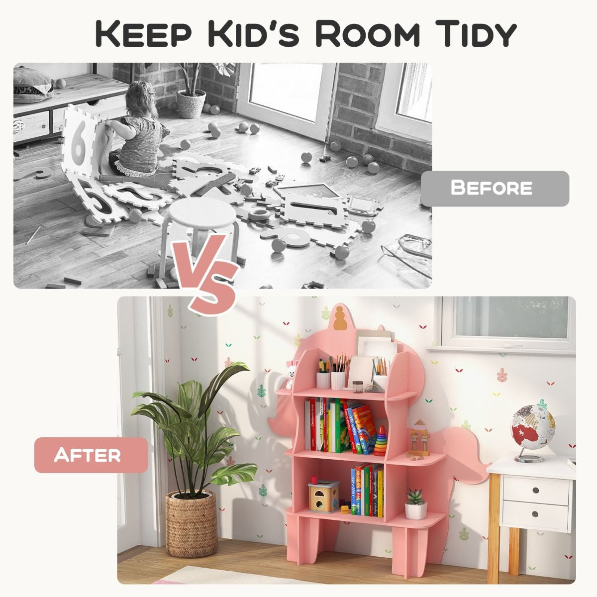 Children's Toy Storage Organizer with Anti-Tipping System for Playroom, Nursery, and Kindergarten