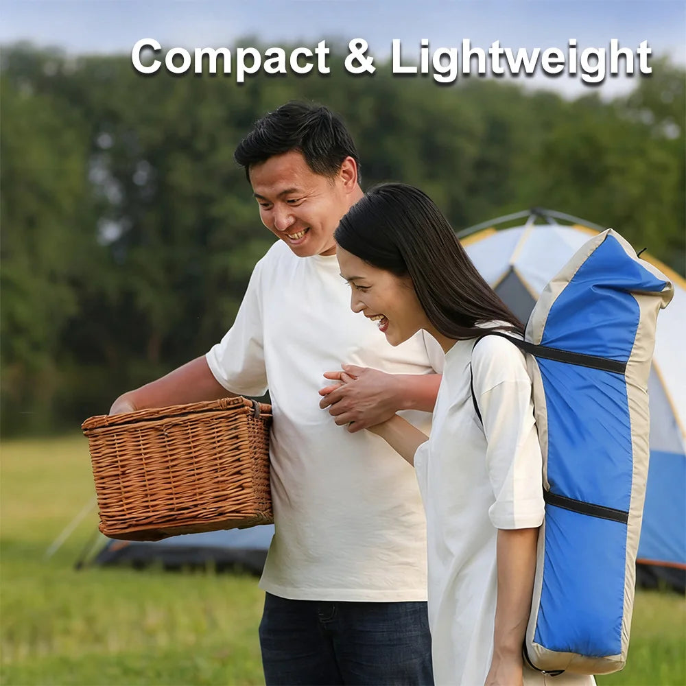 3-4 Person Pop Up Camping Tent - Instant Automatic Setup Double Layer Waterproof 4 Season Family Outdoor Travel Tent for UK Garden Beach Festival - Sky Blue