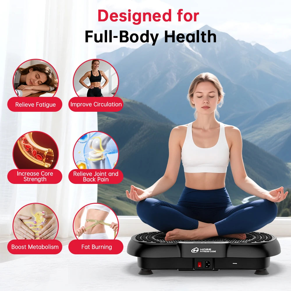 Vibration Plate Fitness Platform Full Body Shaker Exercise Machine for Weight Loss Fat Burning Power Waver Workout for Women Men