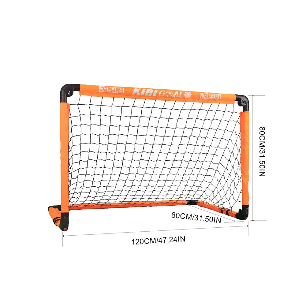 Portable Foldable Football Goal Set with Ball and Air Pump Kids Soccer Training Equipment for Garden Park Backyard Outdoor Play