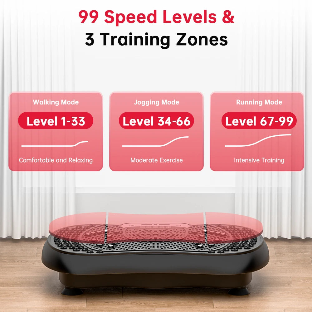 Vibration Plate Fitness Platform Full Body Shaker Exercise Machine for Weight Loss Fat Burning Power Waver Workout for Women Men