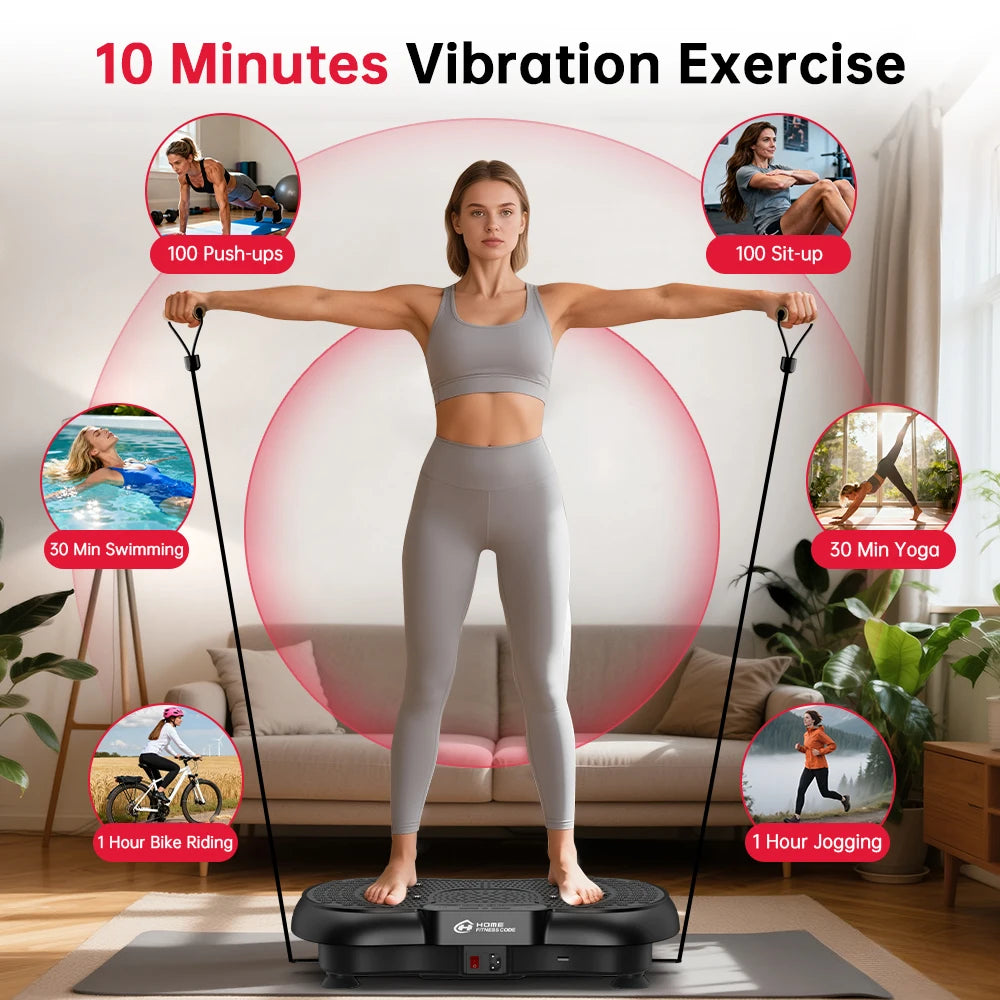 Vibration Plate Fitness Platform Full Body Shaker Exercise Machine for Weight Loss Fat Burning Power Waver Workout for Women Men