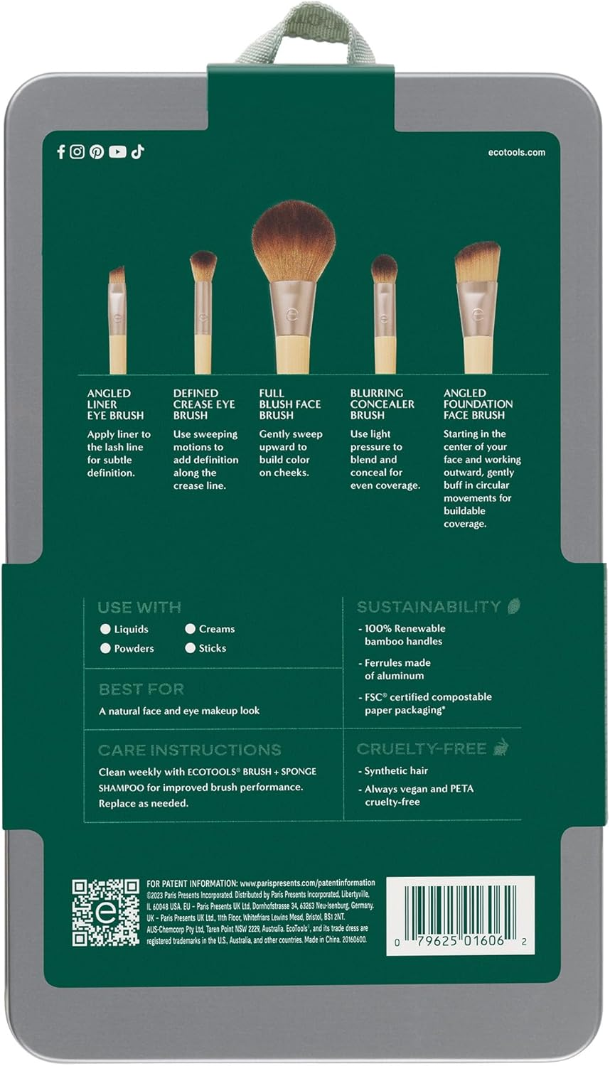 Achieve Flawless Beauty: 6-Piece Eco-Friendly Makeup Brush Set - Vegan & Cruelty-Free for Perfect Eyeshadow, Blush, Concealer, and Foundation Application