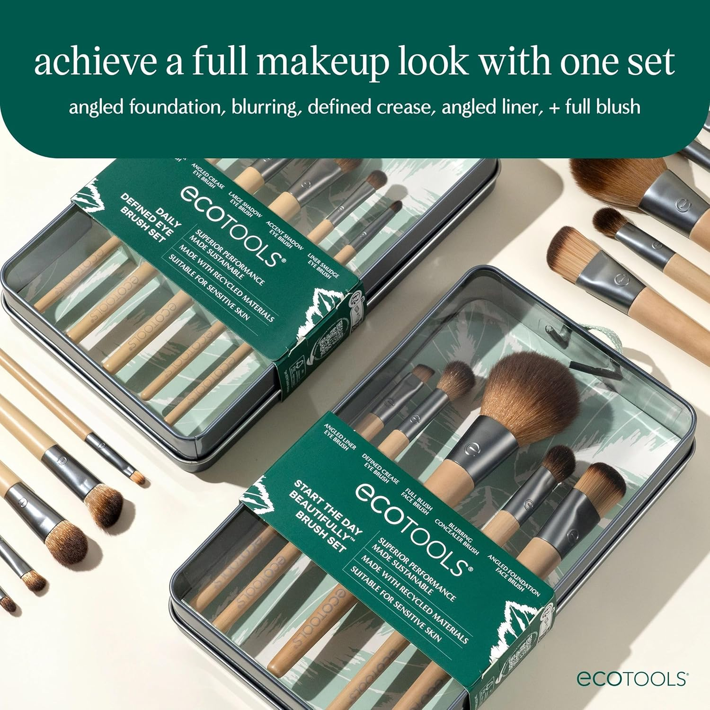 Achieve Flawless Beauty: 6-Piece Eco-Friendly Makeup Brush Set - Vegan & Cruelty-Free for Perfect Eyeshadow, Blush, Concealer, and Foundation Application