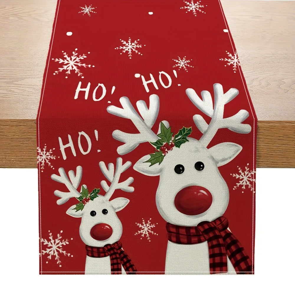 Christmas Reindeer Linen Table Runners