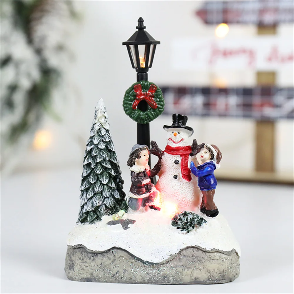 Enchanting Glowing Christmas Village Resin Ornament - Charming Tree House Figurine for Festive Home Decor