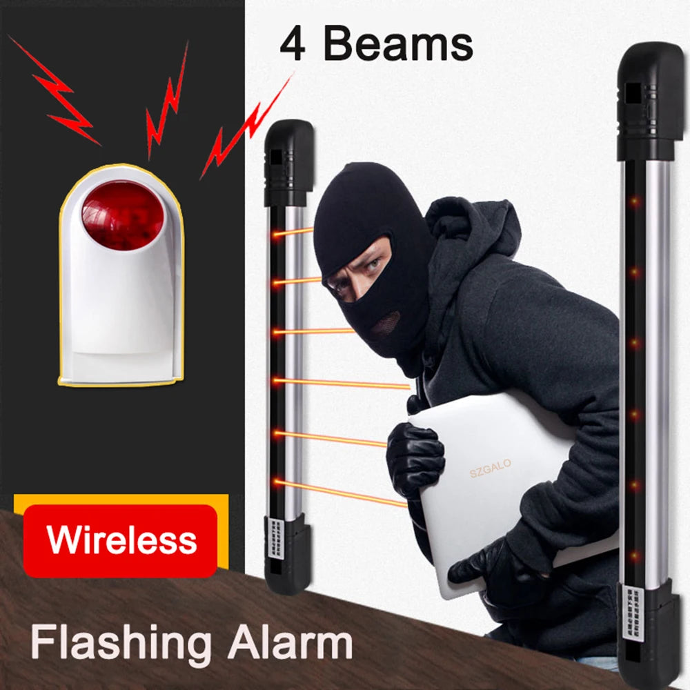 Home Smart Wireless Home Security - 4 Beams Infrared Sensor