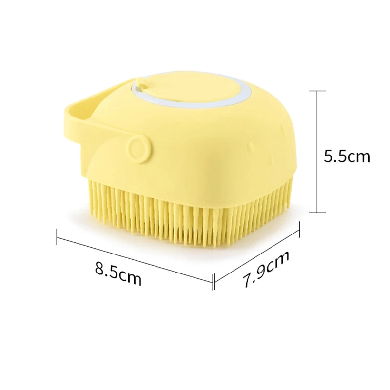 Dog or Cat Bath Massage Brush - Soft Safety Silicone