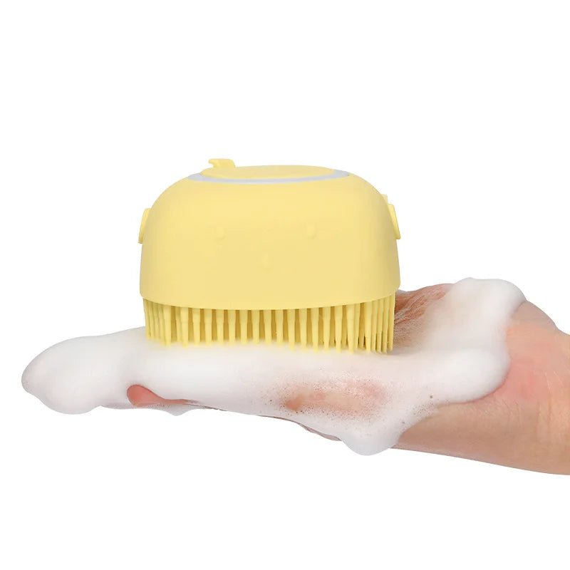 Dog or Cat Bath Massage Brush - Soft Safety Silicone