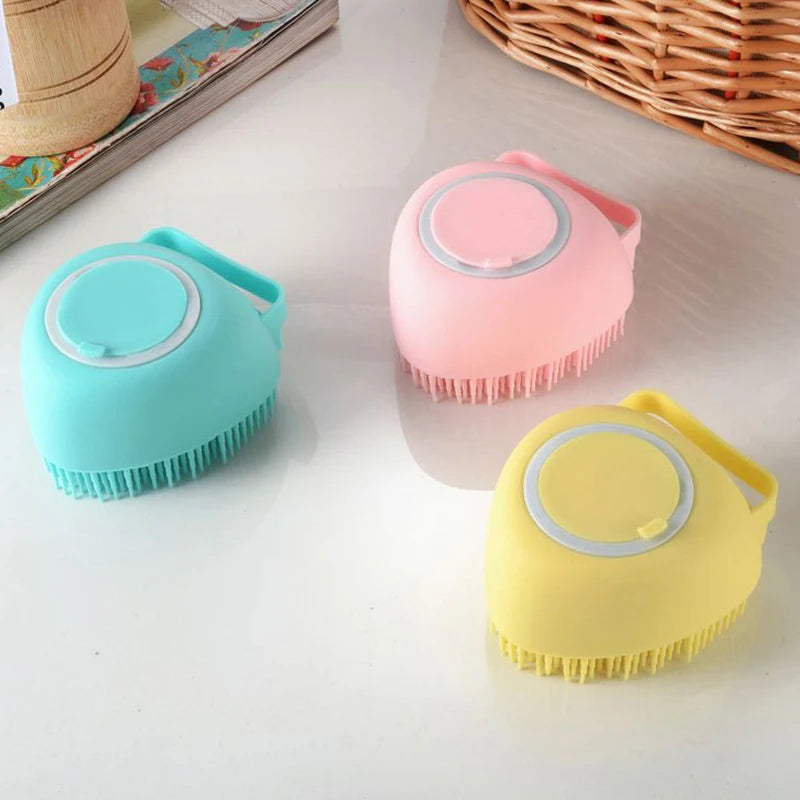 Dog or Cat Bath Massage Brush - Soft Safety Silicone