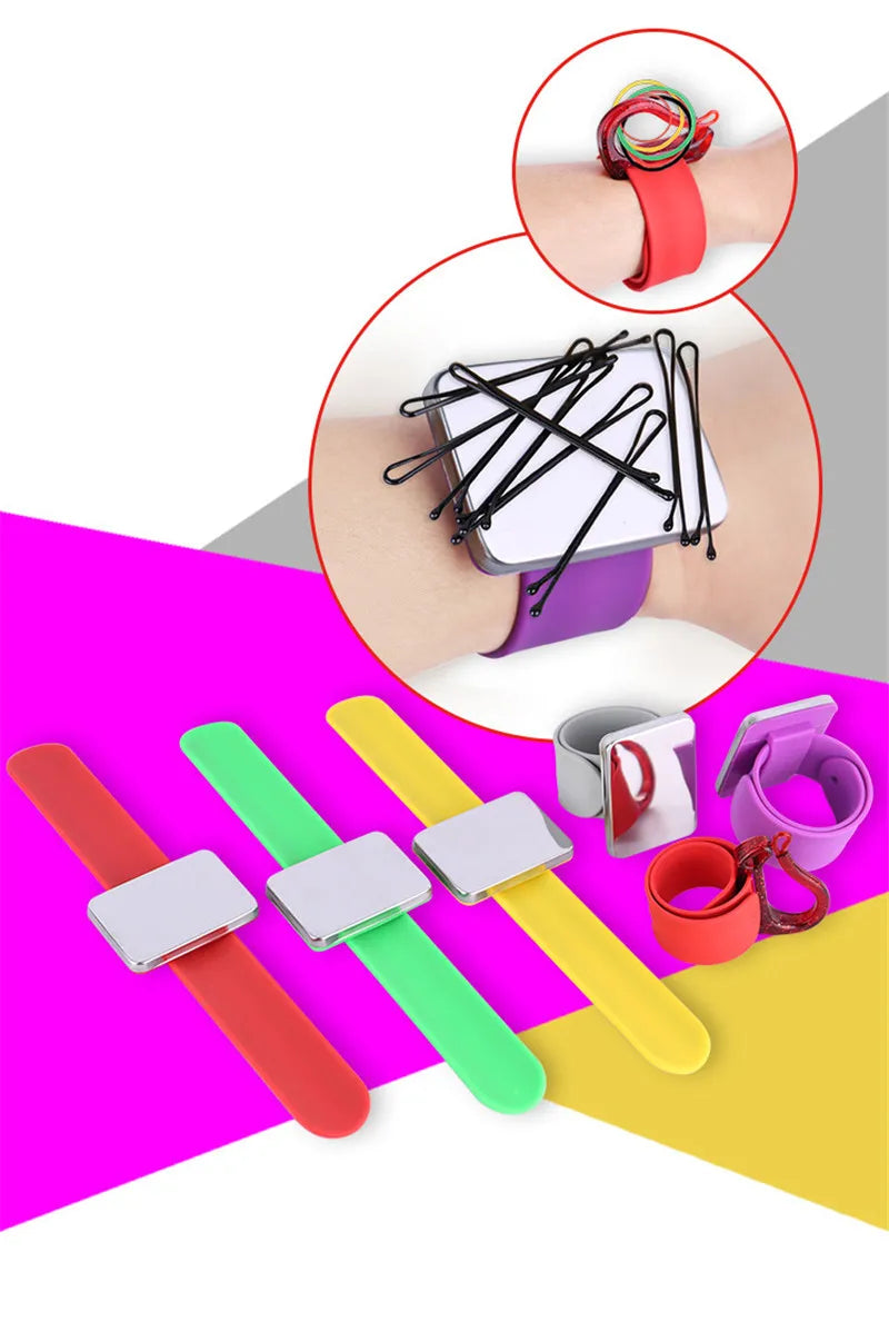7 Colors Sewing Pincushion Wrist Hand Magnetic Needle Pad