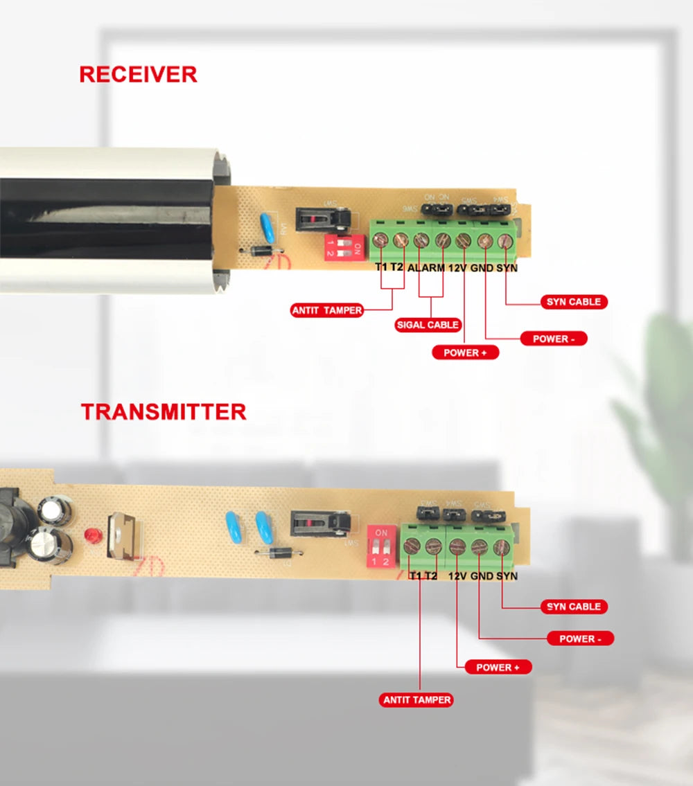 Home Smart Wireless Home Security - 4 Beams Infrared Sensor