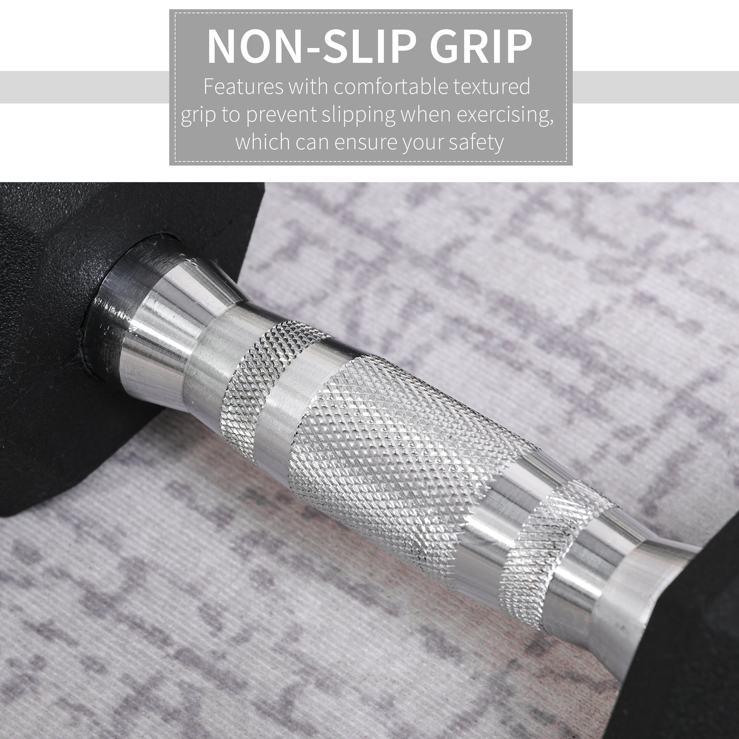 HOMCOM Rubber Dumbbell Sports Hex Weights Sets Home Gym Fitness Hexagonal Dumbbells Kit Weight Lifting Exercise (2 x 4kg)