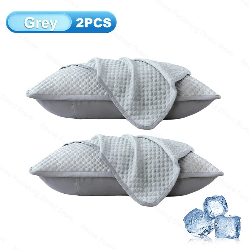 Ice Silk Cooling Pillowcase New 2/1PC Breathable Summer Bedding Washable Pillow Cover 48x74cm Sleepers Air Conditioning Comfort