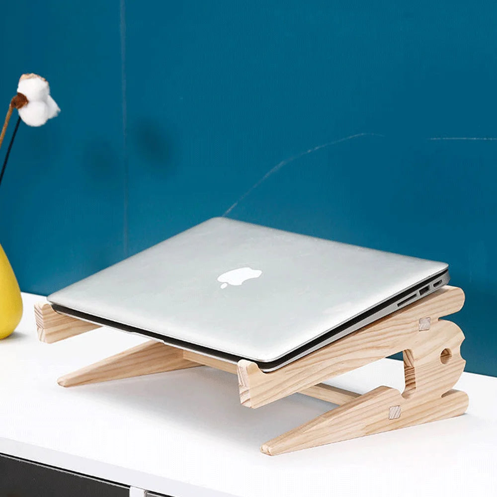 Solid Wood Laptop Stand Removable Vertical Bracket Cooling Base For Macbook Air Pro Accessories Convenient