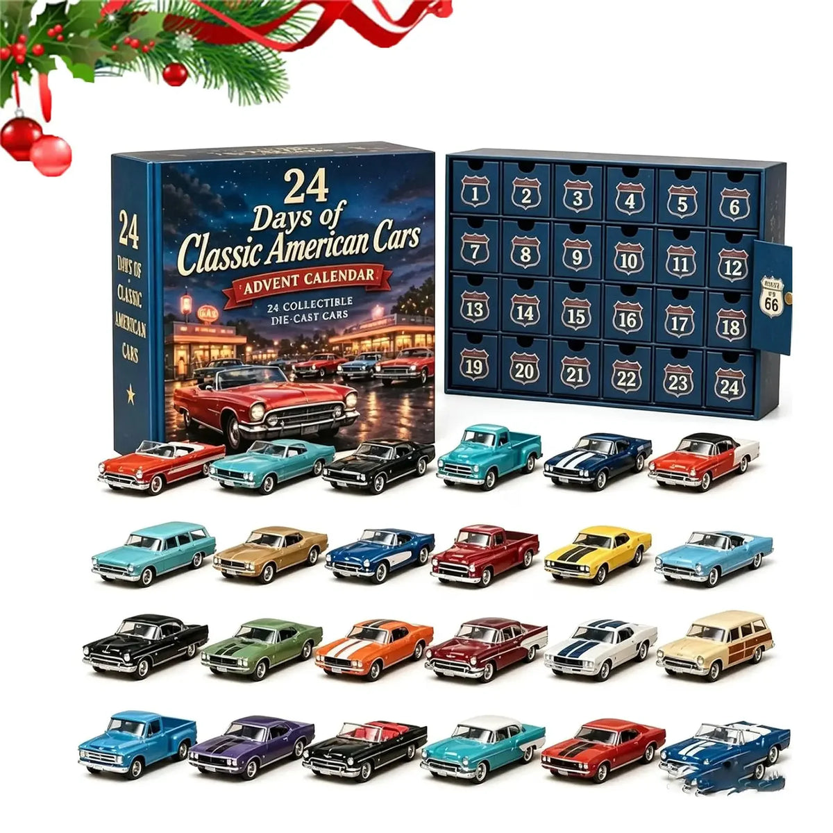 24-Day Mini Christmas Brick Ornament Advent Calendar,2D Acrylic Christmas Tree Backpack Pendant Holiday Countdown Gift