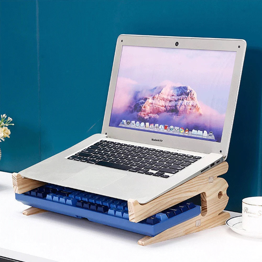 Solid Wood Laptop Stand Removable Vertical Bracket Cooling Base For Macbook Air Pro Accessories Convenient