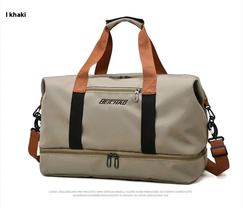 Large Capacity Travel Gym Bag Short-distance Luggage Portable Fitness Bags Shoulder Crossbody Handbags Men's Sports Waterproof B