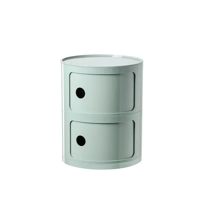 Creative Plastic Bedside Table - Modern Minimalist Round Storage Cabinet