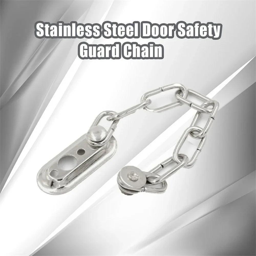 Security Door Chain Latch Stainless - Steel Silver Sliding Fastener Lock