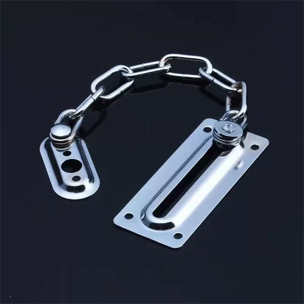 Security Door Chain Latch Stainless - Steel Silver Sliding Fastener Lock