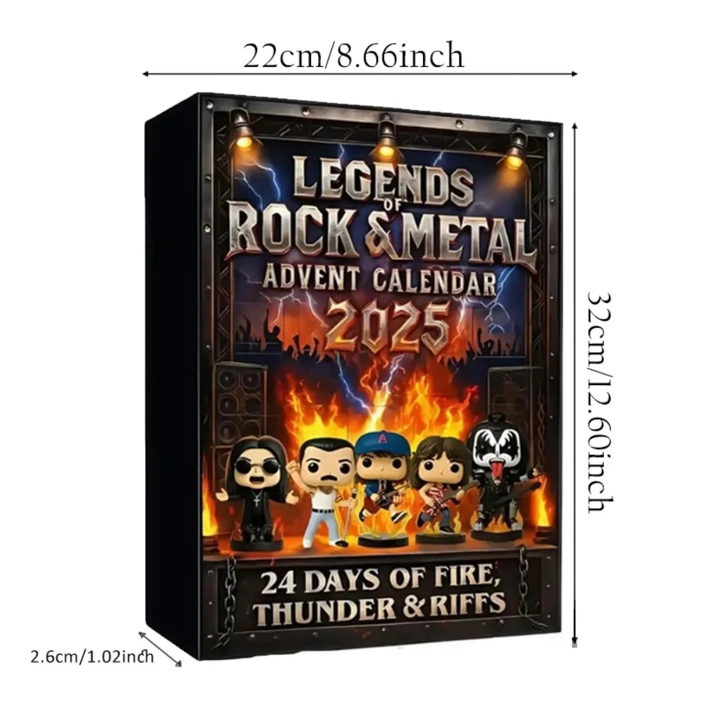 2026 Rock and Metal Advent Calendar 2D Flat Acrylic Iconic Music Character Collection Is Suitable for Rock and Metal Fans' Gifts