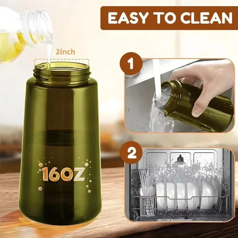 470ml Olive Oil Dispenser, Cooking Sprayer 2-in-1 Spray and Pour, Leak-Proof Eco-Friendly Thick Glass Spray Bottle for Cooking