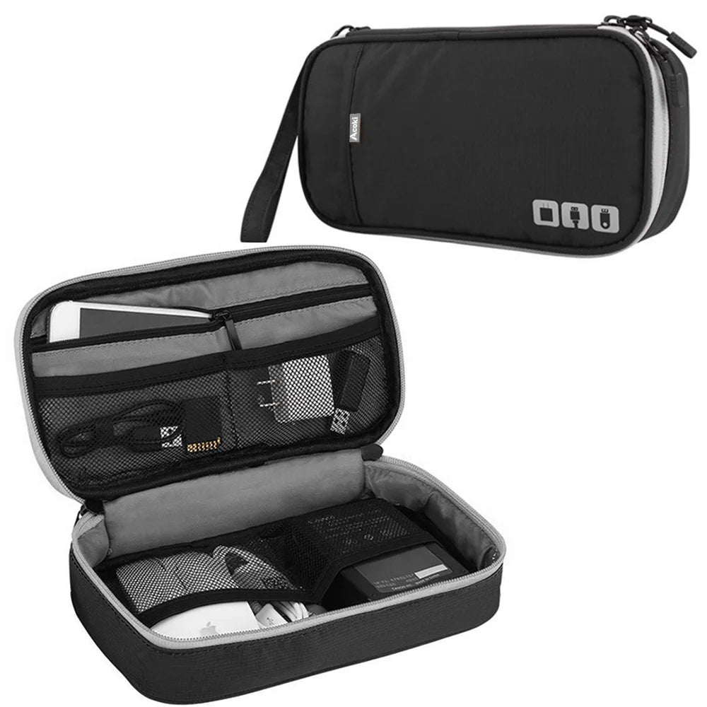 Portable Electronic Accessories Travel case,Cable Organizer Bag Gadget Carry Bag for iPad,Cables,Power,USB Flash Drive, Charger