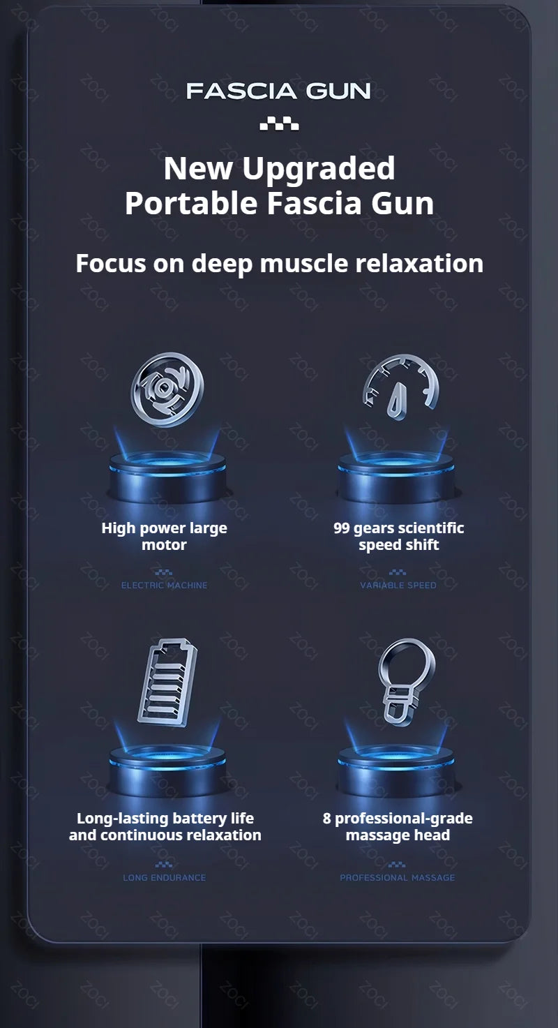 Mini 99 Speed Massage Gun Professional Electric Fascia Gun Portable Powerful Handheld Deep Tissue Muscle Vibrating Massager
