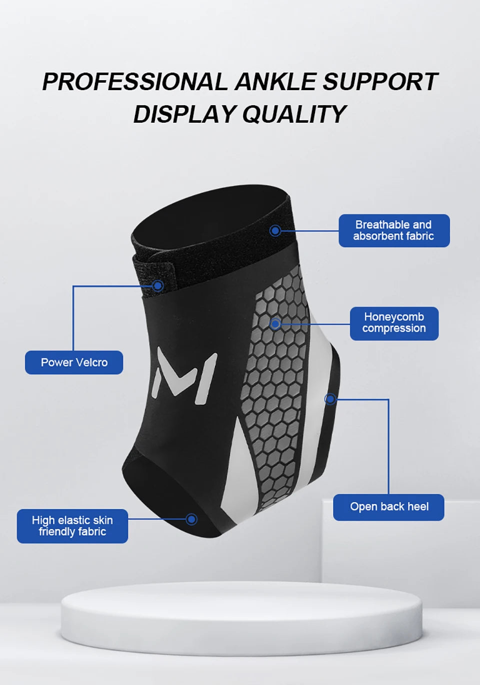 GTUBIKE 1PC Ankle Brace & Elastic Supports for Men and Women,Foot Support Ankle Compression Sleeve,Foot Wrap Ankle Brace Sleeves