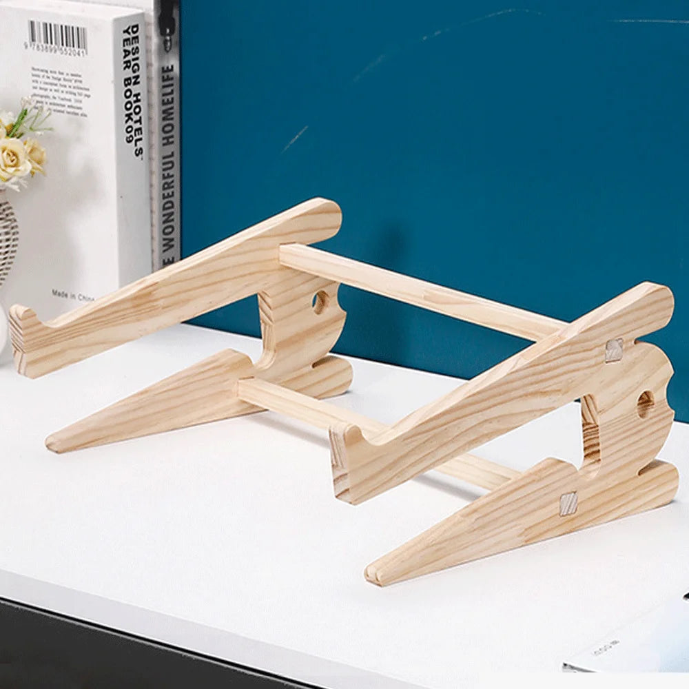 Solid Wood Laptop Stand Removable Vertical Bracket Cooling Base For Macbook Air Pro Accessories Convenient