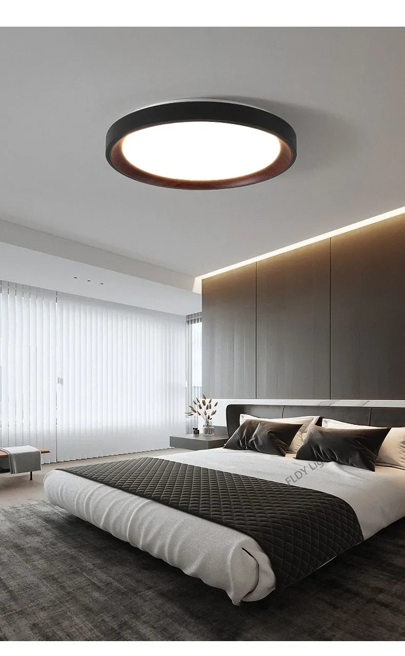 Ceiling Light - Minimalist Walnut Grain Light