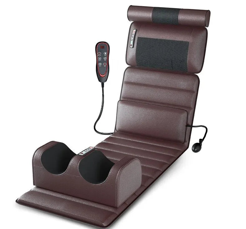 Electric Full Body Massage Mattress With Heating Hand Control Shoulder Neck Waist Airbag Back Kneading Vibration Massage Cushion