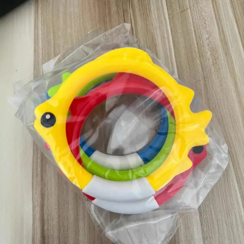 4Pcs Underwater Swim Training Gear With Fish-Shaped Retrieval Rings Diving Rings Set Floatable PVC Pool Toys For Adults/Kids