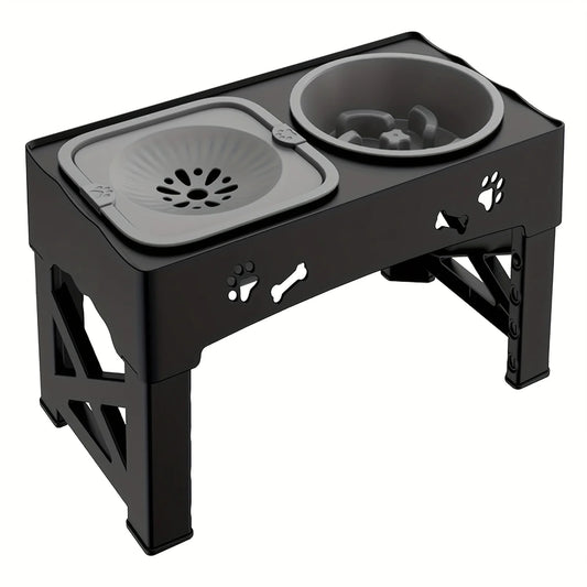 Pet Slow Feeder Bowl - Anti-Tip Design, Foldable for Travel - Dog/Cat Food Bowl