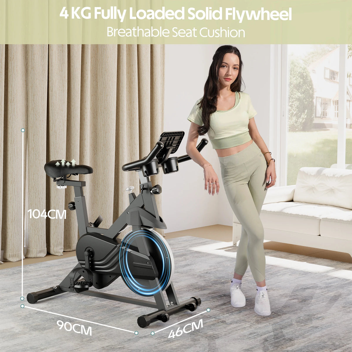 Superun Exercise Bike Home Ergometer Exercise Bike with Adjustable Magnetic Resistance Indoor Bicycle LCD Display 100 kg Load Capacity