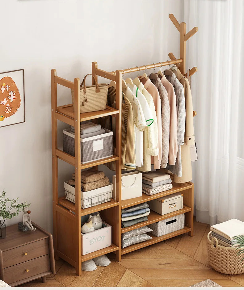 Coat rack floor bedroom hanger household multifunctional storage rack room simple modern bedroom storage cabinet