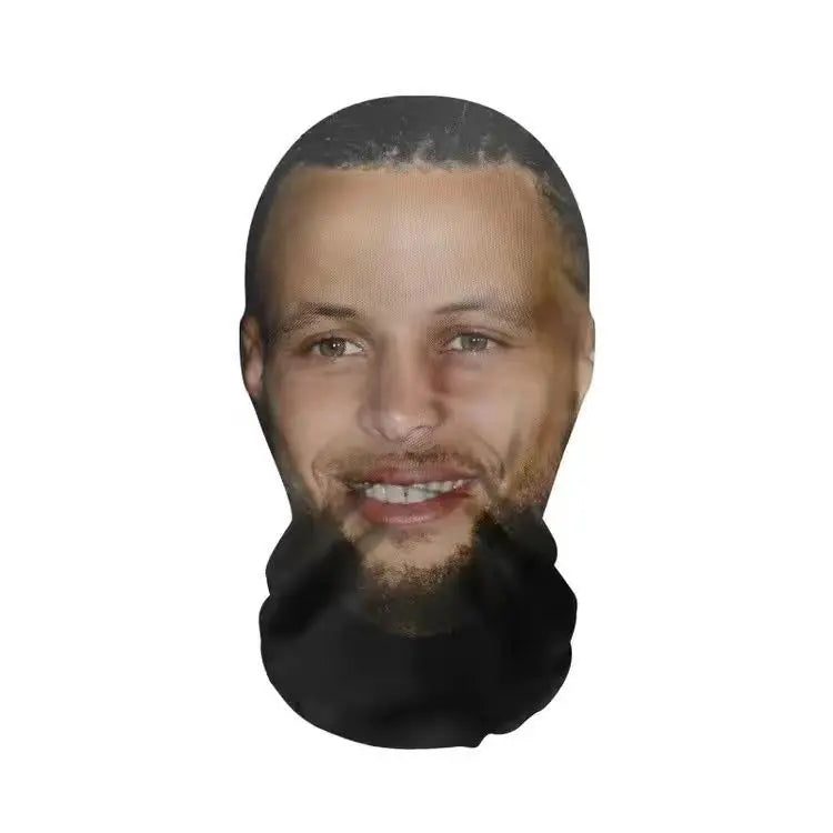 3D Funny Pattern Mesh Face Mask Head Cover Party Halloween Cosplay Props UV Protection Shield Ronaldo Pattern