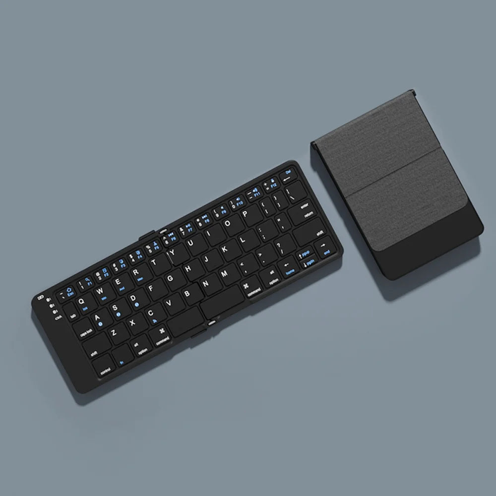 BOW Foldable Bluetooth Keyboard Rechargeable Wireless Keyboard  Folding 2.4G Keyboard for iPhone ipad Laptop Desktop