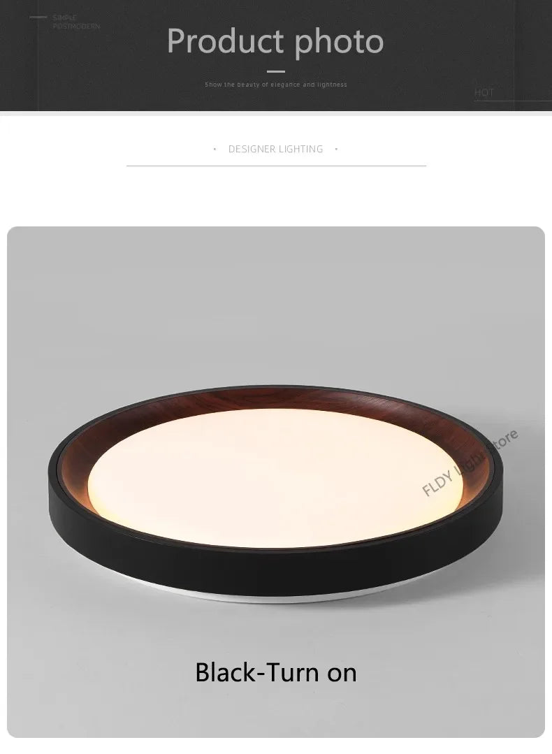 Ceiling Light - Minimalist Walnut Grain Light