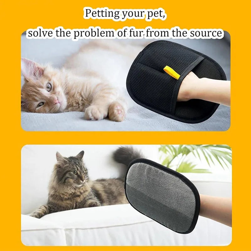 Hot pet hair removal tools reusable gloves, pet double-sided beauty gloves, carpet removal pet fur hair pet supplies