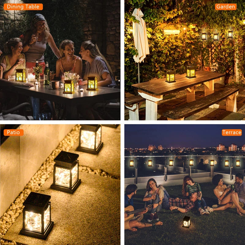 Solar LED Lights Outdoor Focus Floor Lanterns Panels