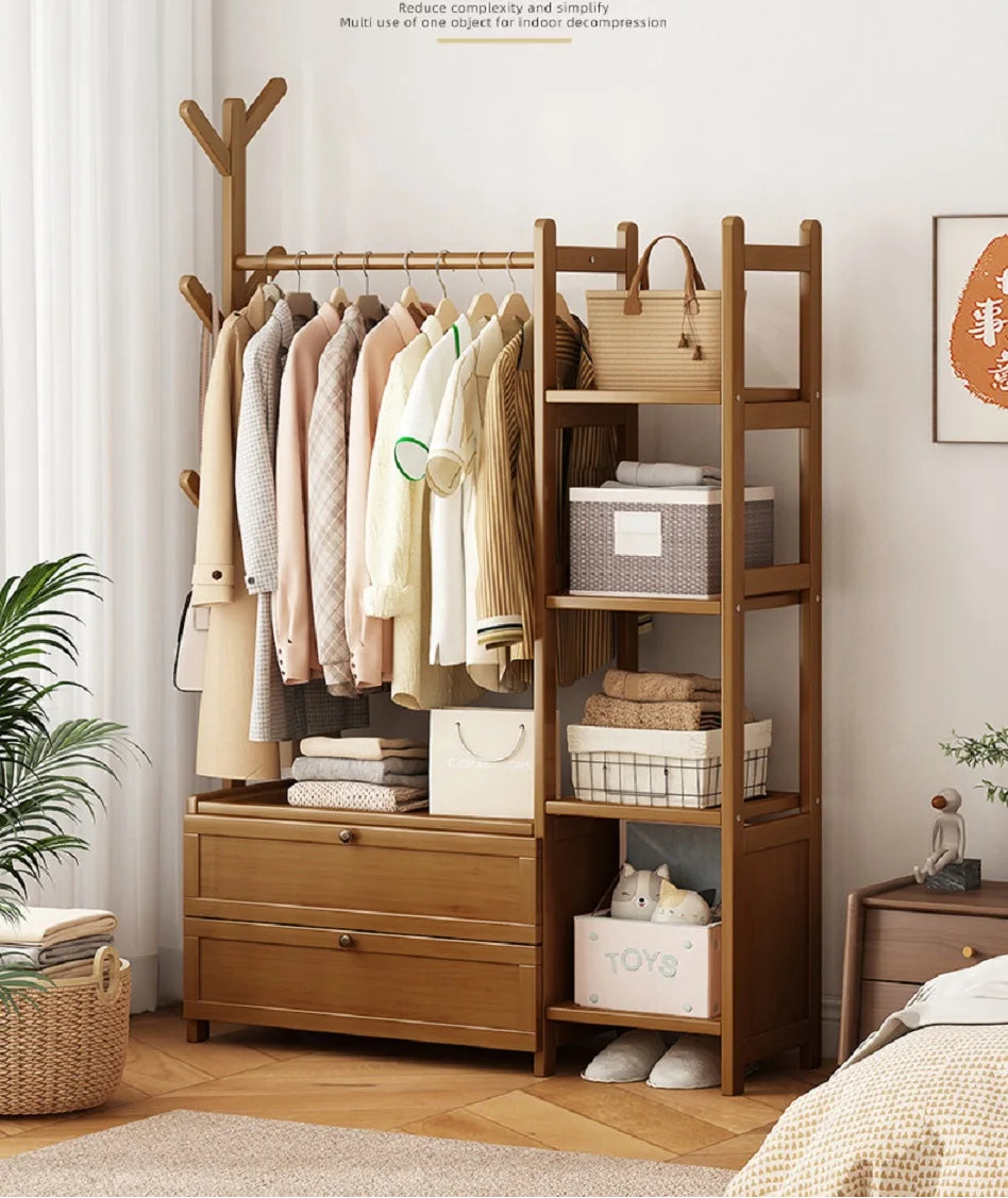 Coat rack floor bedroom hanger household multifunctional storage rack room simple modern bedroom storage cabinet