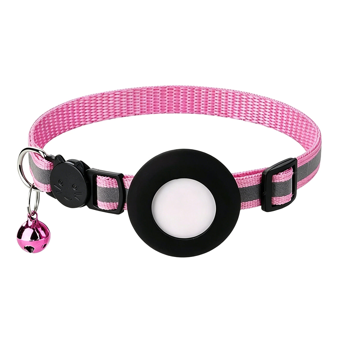 Airtag Cat Collar, Reflective Breakaway Safety Buckle with Bell, Adjustable Anti-Lost GPS Collar Holder for Kittens Puppies