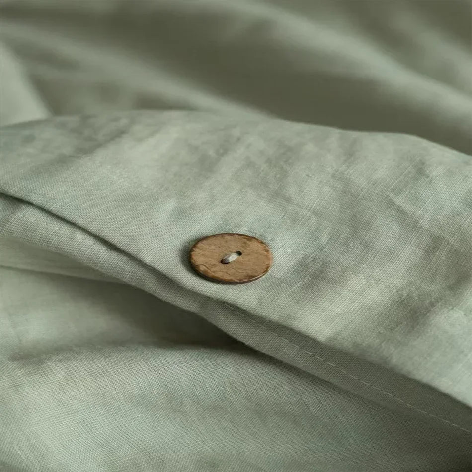 100% Linen Bed Duvet Cover Stone Washed France Linen Solid Color Breathable Pillowcase Home Textiles Bedding