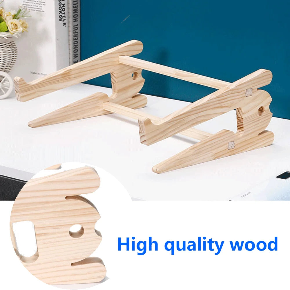 Solid Wood Laptop Stand Removable Vertical Bracket Cooling Base For Macbook Air Pro Accessories Convenient