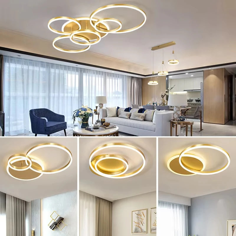 Modern LED Chandelier Ceiling Light - Round Ring Lustre